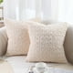 thumbnail image 1 of Juego de 2 fundas de almohada decorativas mullidas de 18.0 x 18.0 in, diseño de rosas en 3D, color crema y beige, para sofá cama, 1 of 5