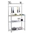thumbnail image 3 of TRINITY EcoStorage Bakers Rack and Pantry Organizer with 3 Shelves, Removable Bamboo Work Surface, and Hooks for Kitchen Organization and Food Preparation, Chrome, 36â€ W x 14â€ D x 60â€ H, 3 of 4