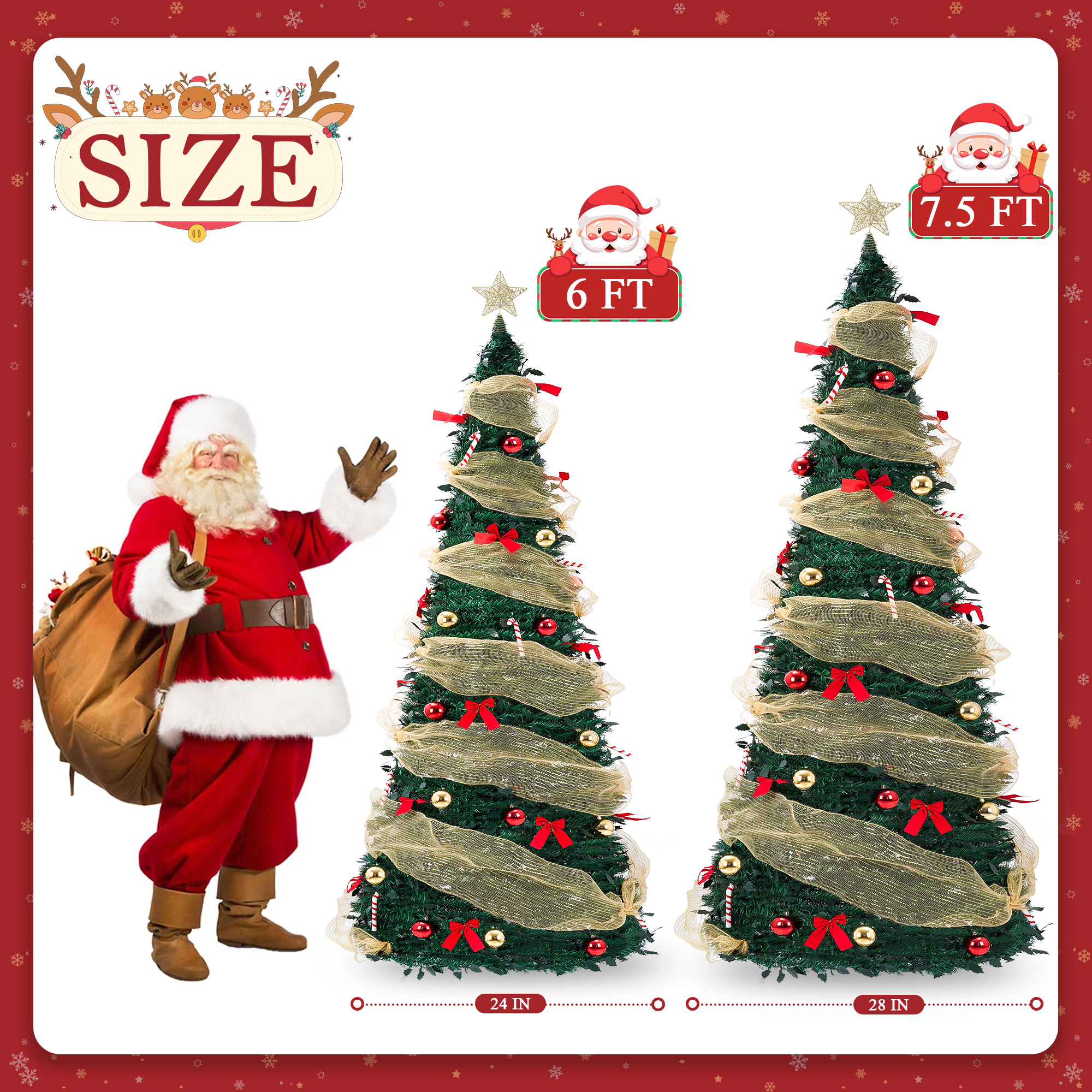 Yexmas 6ft Pop-Up Pre-Lit Christmas Tree, 300 LED Lights photo 7