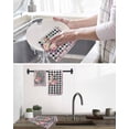 thumbnail image 5 of Easter Bunny Roses Kitchen Dish Towels for Drying Dishes Set of 3, Pink Floral Spring Black Buffalo Plaid Waffle Weave Microfiber Hand Tea Bathroom Towels Quick Dry & Absorbent Towel 15.7x23.6, 5 of 7