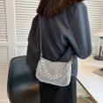 thumbnail image 4 of Casual Diamonds Crossbody Bags Women Rhinestone Chain Tote Handbag (Silver), 4 of 9