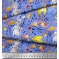 thumbnail image 2 of Soimoi Satin Silk Fabric Fox & Bunny Kids Printed Fabric 1 Yard 42 Inch Wide, 2 of 3