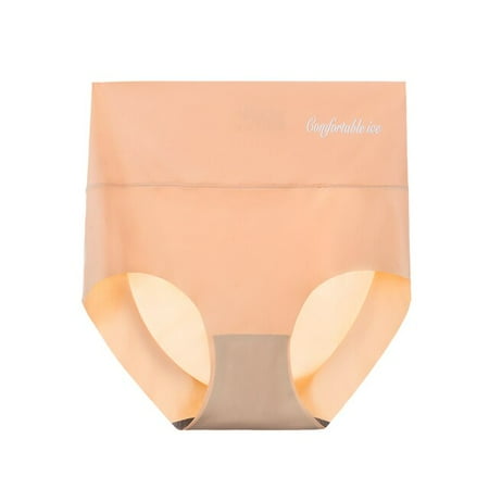 

QWZNDZGRQisin Ice Silk High Waist Briefs Seamless Sexy Lingerie Women Briefs Body Underwear Soft Letter Print Breathable Femal Lingerie