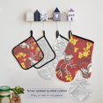 thumbnail image 5 of Christmas Reindeer Yellow Bell Shape Flowers Apron Set with Oven Mitts Pot Holders Set of 5 Kitchen Stuff Accessories, 5 of 6