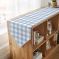 thumbnail image 4 of Light Blue Plaid Table Runner Linen Burlap Table Runner 90 Inches Long Modern Minimalist Country Dresser Scarves for Kitchen Island Coffee Dining Room Party Wedding Banquet Holiday Decoration 13"x90", 4 of 8