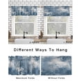 thumbnail image 6 of Blue Grey Kitchen Curtain Valances for Windows Farmhouse Short Curtains, Oil Painting Modern Abstract Rod Pocket Valance Curtain for Bedroom Cafe Living Room 60"x18", 6 of 8