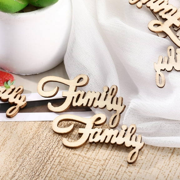 Masteelf 15pcs Wooden Family Cutout Letters Wedding Decor Sign Adornments for Party