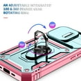 thumbnail image 6 of Military Grade Drop Impact for iPhone 16 Pro Camera Lens Slide Protection Case 360 Metal Rotating Ring Kickstand Holder Armor Shockproof Case For iPhone 16 Pro, Pink+Green, 6 of 11