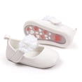thumbnail image 5 of BOBOGOJP Baby Girls Dress Shoes Bowkont Mary Jane Flats Non-Slip Lightweight Soft Sole Toddler First Walkers Princess Wedding Shoes White for Size 4, 5 of 8