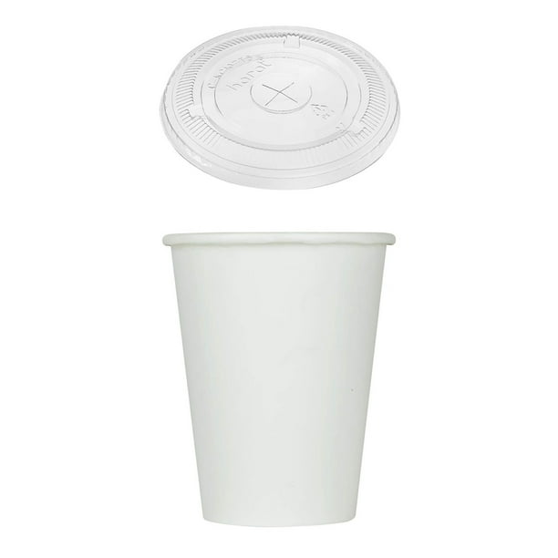 Karat 9oz Poly Lined Paper Cups for Soda (1000 Pack) & Flat Lids (600 ...