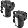 thumbnail image 1 of 50 Amp Female RV Plug, 2 Pack Black 6-50R Receptacle NEMA 14-50 Plug for RV, Caravan, Camper, 1 of 8