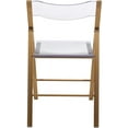 thumbnail image 7 of LeisureMod Transparent Acrylic Folding Chair, Lightweight Iron Chrome Base Comfortable Clear Desk Chair, No Assembly Needed (Set of 2) in Brushed Gold, 7 of 7