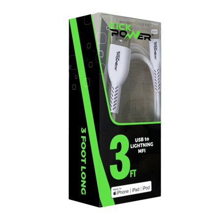 KickPower VP USB to Lightning 3ft Charging Cable
