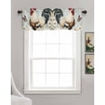 thumbnail image 3 of White Spring Floral Rooster Kitchen Valances for Windows Farmhouse Linen Window Valance Curtain for Living Room Window Treatment Elegant Retro Rooster Valance Rod Pocket Topper Drape, 54 x 18 Inch, 3 of 6