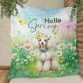 thumbnail image 3 of Poodle Hello Spring Time Flower Floral Nature Quilt Blanket Poodles Dog Lover Gifts Idea Cozy Comforter Throw Blanket - 02031, 3 of 5