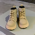 thumbnail image 5 of Sopiago Toddler Girls Boots Kids Lace Up Waterproof Combat Glitter Shoes With Side Zipper Boots for Boys Khaki,3, 5 of 7