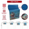 thumbnail image 6 of Burlap Table Runner 90 Inches Long,Christmas Santa Claus Beach Ocean Turtle Non-Slip Kitchen Table Runners for Dining Room Everyday Use Party Table Decorations Blue Oil Painting Style, 6 of 9