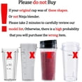 thumbnail image 2 of Replacement 32oz Blender Cup with Sip & Seal Lid For Nutri Ninja BL450 BL454 Bl455 BL456 BL480 BL481 BL482 BL490 BL640 BL642 BL682 SS101 SS401 SS351 Nutri Ninja Auto IQ Series Blenders, 2-Pack, 2 of 6