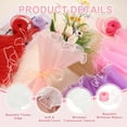 thumbnail image 3 of 2 Pcs 4 Yards Flower Wrapping Mesh Paper Bouquet Floral Packaging Paper with Organza Ribbon for Valentine's Day Wedding Birthday Florist Supplies, White/Light Pink, 3 of 6