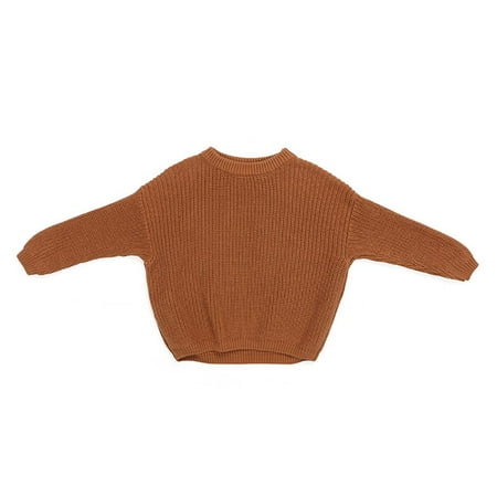 

ZIYIXIN Toddler Baby Boy Girl Fall Winter Knit Sweater Long Sleeve Solid Color Pullover Top Warm Sweatsuit Yellow 3-4 Years