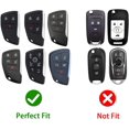 thumbnail image 3 of Gray Zinc Alloy Smart Key Fob Cover with Keychain for Chevrolet 2021-2022 Models - Compatible with 3/4/5/6 Button Keyless Entry Remotes, Protective Shell Case Accessory, 3 of 6