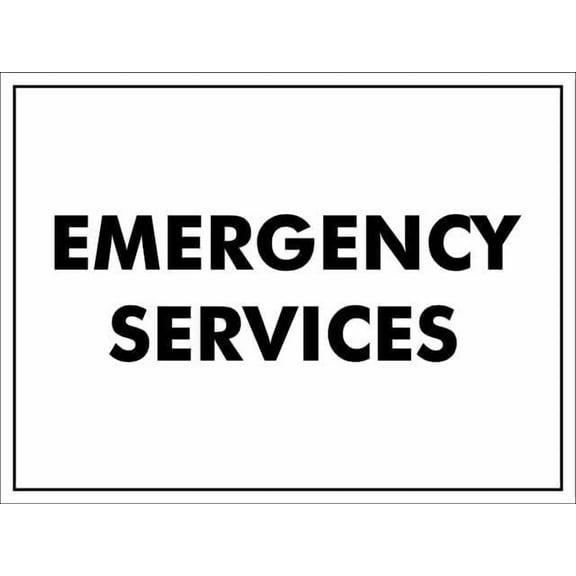 Emergency Services Sign Rustic Metal Tin Sign Home Outdoor Art Wall Decorations For Cafe Bar Kitchen 12X8Inch
