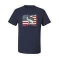 thumbnail image 2 of Wild Bobby, American Flag Jumping Largemouth Bass Fish, Fishing, Men's Graphic Tees, Navy, Large, 2 of 3
