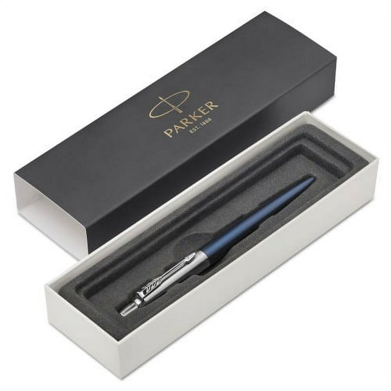 Jotter Ballpoint Pen, Retractable, Medium 0.7 mm, Blue Ink, Royal Blue/Chrome Barrel