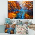 thumbnail image 2 of Designart 'Orange Autumn Landscape With Little Road II' Traditional Framed Canvas Wall Art Print, 2 of 5