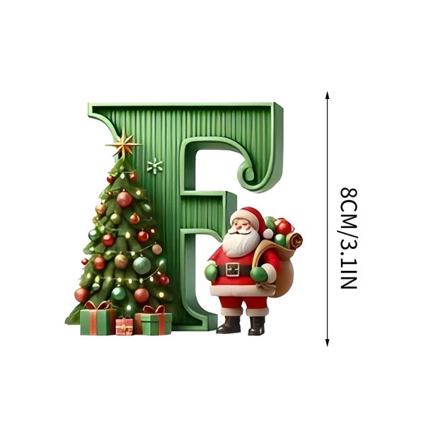 Adorno navideño personalizado con letras para árbol de Navidad - Colgante acrílico de 8 cm con diseño de gorro de Papá Noel | Decoración navideña DIY para el hogar, el árbol y regalos | Juego de 1