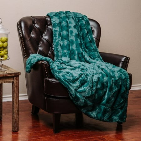 Chanasya Super Soft Warm Elegent Waivey Pattern Cozy Sherpa Throw Blanket