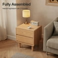 thumbnail image 6 of Muwuele Solid Wood Nightstand, 2 Drawers Nightstand, Mid Century Modern Night Stand, Dorm Bedside Table for Bedroom, Living Room, Natural, 6 of 9