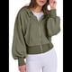 thumbnail image 2 of Sudaderas con Capucha y Cremallera para Mujer, Sudaderas , Casuales, Cómodas y Bonitas, Chaquetas con Cremallera, Conjuntos de Otoño A . Verde M, 2 of 10