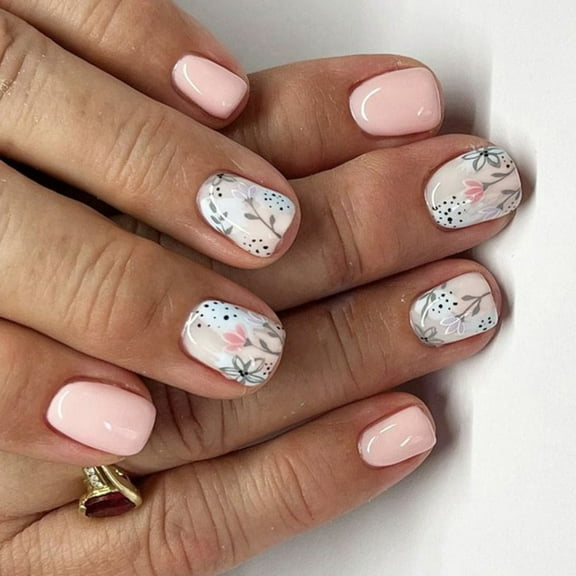 ROZYARD 24Pcs Square Nail Tips Designs Fake Nail Press On Nail Artificial False Nail