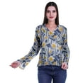 thumbnail image 4 of Moomaya Kurta Col Kurta Dentelle Détails Imprimé Manches Longues Tunique, 4 of 5