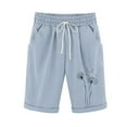 thumbnail image 2 of POROPL Shorts for Women Summer Fashion Elastic Waist Casual Shorts with Pockets Print Short, 2 of 3