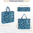 thumbnail image 6 of FORMRS Womens Corduroy Tote Bag Crossbody Shoulder Purse Handbag with Detachable Strap, Blue Forest Cat Pattern, 6 of 7