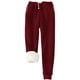 thumbnail image 1 of Pantalones deportivos Prolriy para mujer, con forro cálido, deportivos, de cintura alta, con forro polar, largos y gruesos de invierno para exteriores, color vino, talla M, 1 of 5