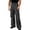 M10-Black, variant on Pant For Mens Mid Waist With Design Flared Bottoms And Pleated Trousers Leisure Clothing Black L