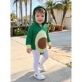 thumbnail image 6 of RUINIXCW Newborn Baby Halloween Avocado Costume Infant Baby Boy Girl Halloween Cosplay Outfit Spring Fall Winter Waffle Long Sleeve Hooded Zip Romper, 6 of 10