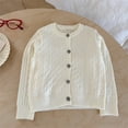 thumbnail image 4 of Baby Girl Cardigan Long Sleeve Button up Sweater Toddler Girl Fall Outfits Cable Knit Fisherman Cardigan Sweater Bolero Shrug, 4 of 5
