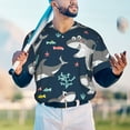 thumbnail image 6 of Balery Friendly Smiling Sharks Baseball Jersey for Men Casual Button Down Shirts Short Sleeve Active Team Sports Uniform-XX-Large, 6 of 9