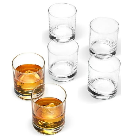 ShopoKus Small 2 ¾” x 3” Italian Weighted Bottom Old Fashioned Whiskey Glasses for Wine, Scotch, Cocktails, Juice, and Water - [6 Piece Set] 6 ½ Ounce