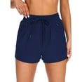thumbnail image 5 of Charmo Womens V Slit Swim Shorts Quick Dry Board Shorts with Boxer Liner & Pockets Sporty Running Drawstring Swimsuit Bottoms, 5 of 6