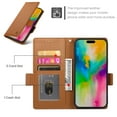 thumbnail image 3 of Dteck Wallet Case for iPhone 16 6.1" 2024, Premium PU Leather Folio Magnetic Closure Card Holder Kickstand Full Protection Phone Case Compatible with iPhone 16,Brown, 3 of 6
