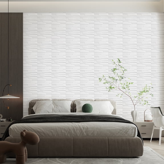 FLOLEOPA Textures 3D Wall Panels White Design for Interior Wall Decor Pack of 30 Tiles 29 Sq Ft (PVC)