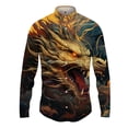 thumbnail image 2 of Nueva ropa de calle para hombre, moda de primavera y otoño, camisa con estampado de dragón 3D y botones para hombre, camisa hawaiana de manga larga para hombre, 2 of 5