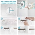 thumbnail image 4 of No Hook Shower Curtain, Teal Red Seahorse Coastal Shower Curtains for Bathroom with See Through Top Window, Vintage Nautical Beach Coral Starfish Waterproof Bath Curtain Small Stall 36"x78", 4 of 9
