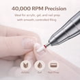 thumbnail image 2 of STARBIAO Electric Nail Drill Kit 40000 RPM, Rechargeable Cordless Nail File with LCD Display, Low Heat Low Noise Low Vibration, E-File for Acrylic Gel Nails, Manicure Pedicure for Home Salon, 2 of 10
