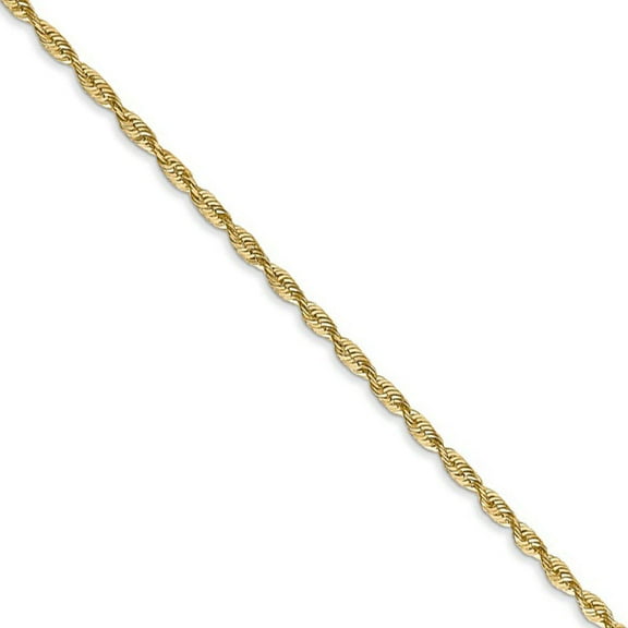 The Black Bow 1.8mm, 14k Yellow Gold Light Diamond Cut Rope Chain Bracelet, 8 Inch